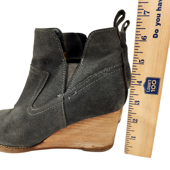 Blondo Wedge Bootie 7M Womens Irving Chelsea Waterproof Gray Suede Leather READ - Picture 12 of 12